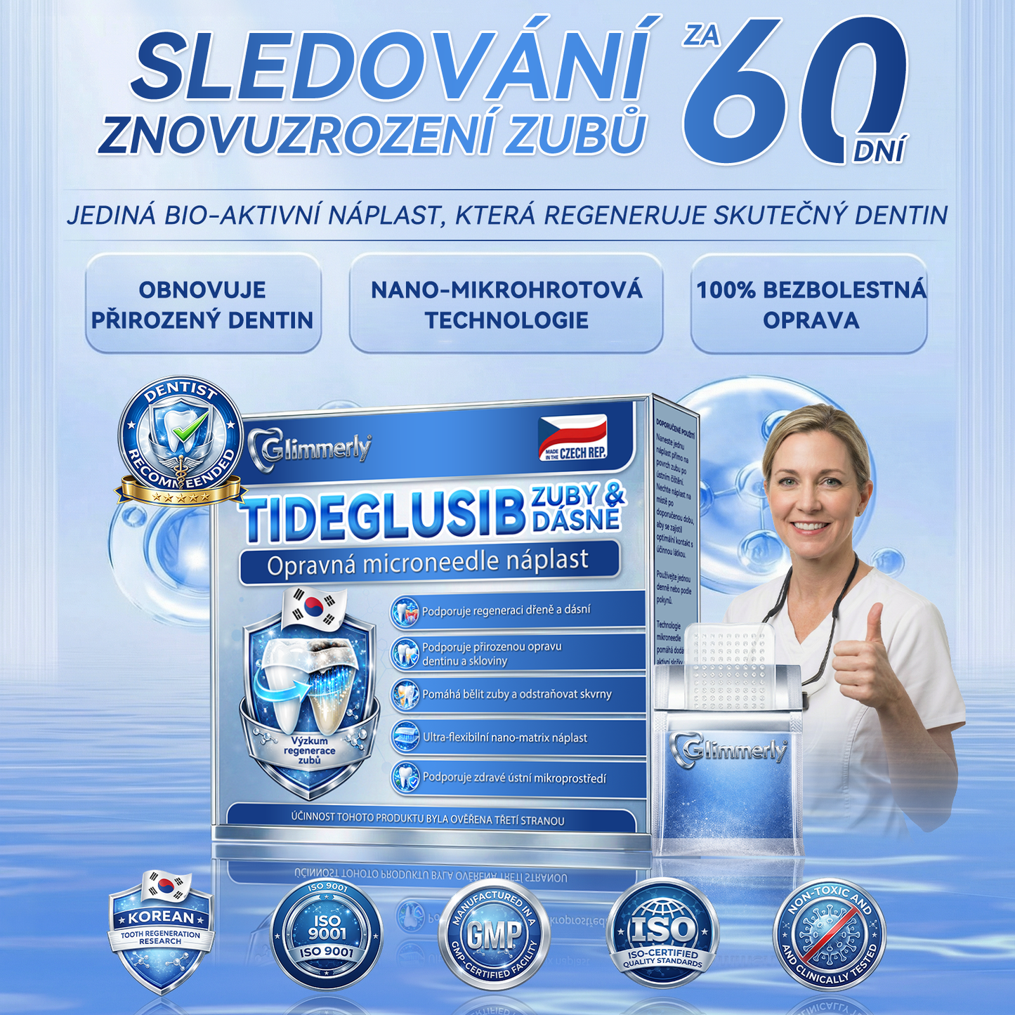 🎊Glimmerly® 🦷Microneedle naplast pro opravu zubi a dasni s Tideglusibem  |Pokročilé zubní pásky s aktivací kmenových buněk (obnovuje sklovinu a dentin • posiluje dásně • odstraňuje plak a zápach • zastavuje citlivost zubů) 3.0