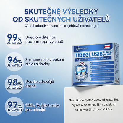 🎊Glimmerly® 🦷Microneedle naplast pro opravu zubi a dasni s Tideglusibem  |Pokročilé zubní pásky s aktivací kmenových buněk (obnovuje sklovinu a dentin • posiluje dásně • odstraňuje plak a zápach • zastavuje citlivost zubů) 3.0