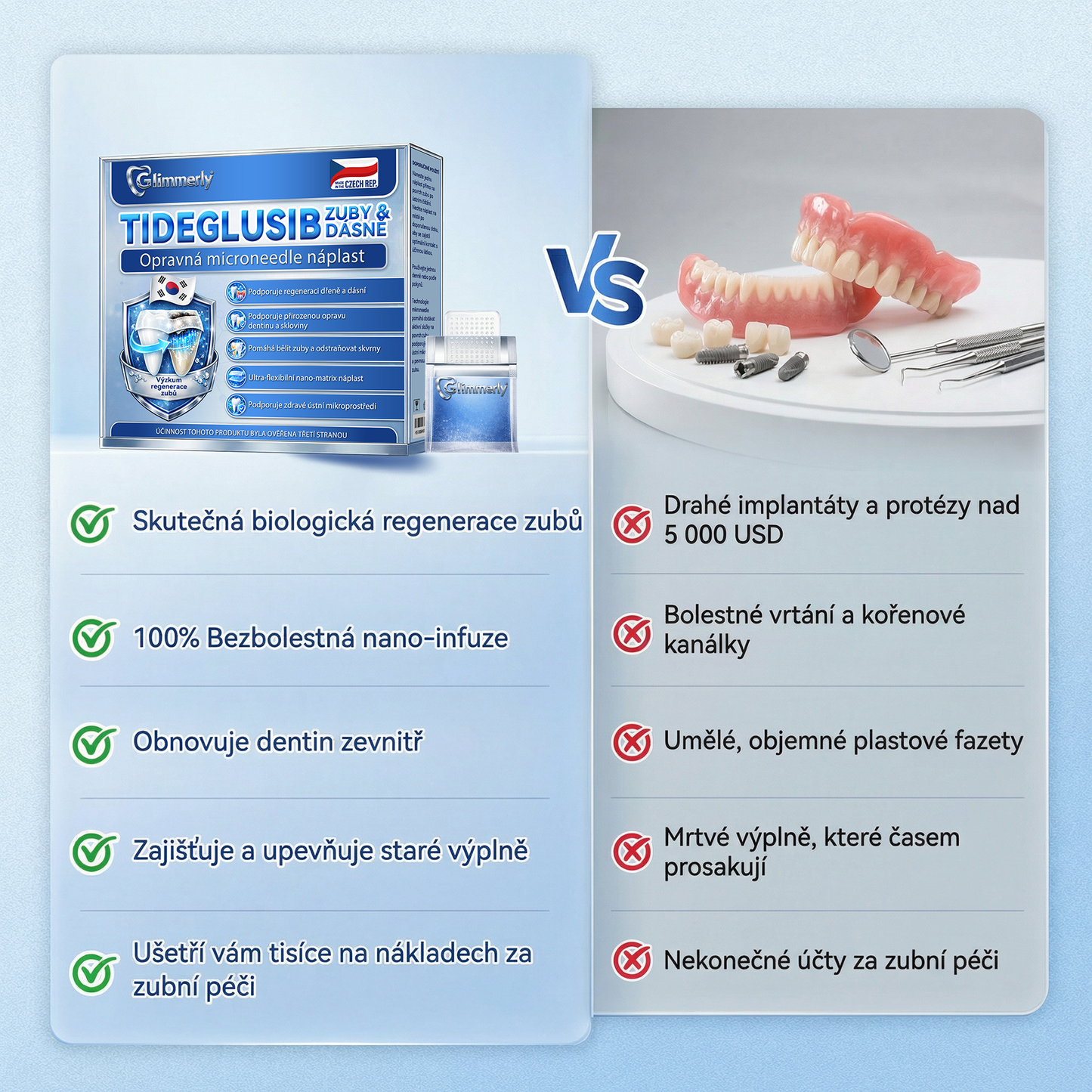 🎊Glimmerly® 🦷Microneedle naplast pro opravu zubi a dasni s Tideglusibem  |Pokročilé zubní pásky s aktivací kmenových buněk (obnovuje sklovinu a dentin • posiluje dásně • odstraňuje plak a zápach • zastavuje citlivost zubů) 3.0