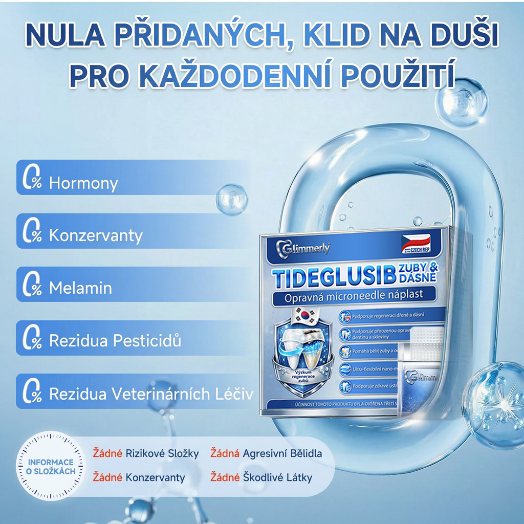 🎊Glimmerly® 🦷Microneedle naplast pro opravu zubi a dasni s Tideglusibem  |Pokročilé zubní pásky s aktivací kmenových buněk (obnovuje sklovinu a dentin • posiluje dásně • odstraňuje plak a zápach • zastavuje citlivost zubů) 3.0