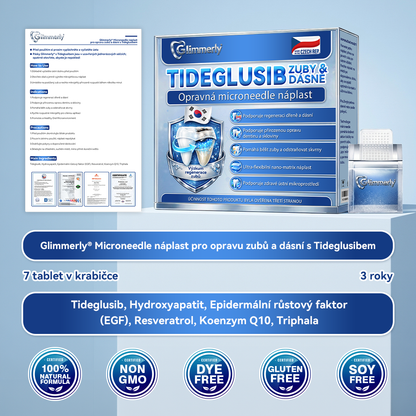 🎊Glimmerly® 🦷Microneedle naplast pro opravu zubi a dasni s Tideglusibem  |Pokročilé zubní pásky s aktivací kmenových buněk (obnovuje sklovinu a dentin • posiluje dásně • odstraňuje plak a zápach • zastavuje citlivost zubů) 3.0